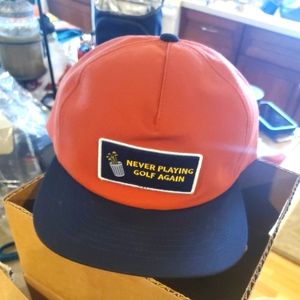 Adult Never Playing Golf Puma Hat Chestnut and Navy Adjustable